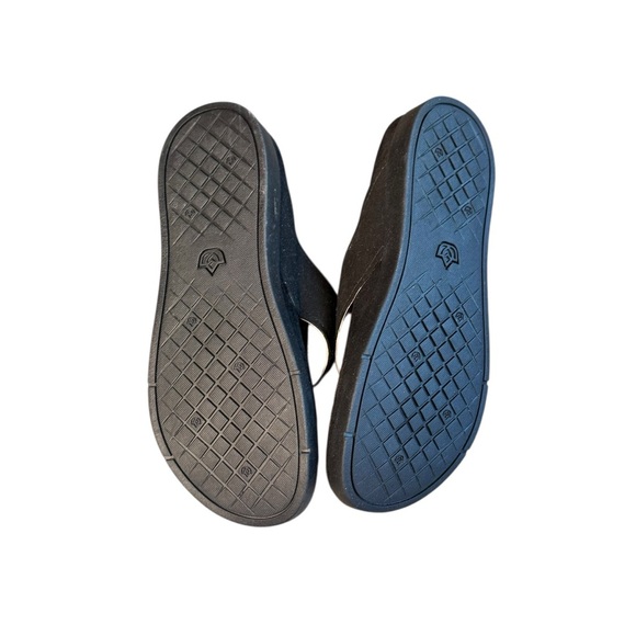 NWT Spenco Hampton Suede Womens Black Comfort Flip-Flops Sandals Shoes 8 S3 - Picture 4 of 7